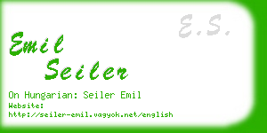 emil seiler business card